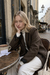 Wool Blend Solid Color Blazer