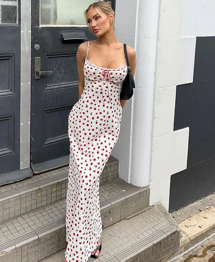 Strapless Edition Backless Maxi Floral Dress