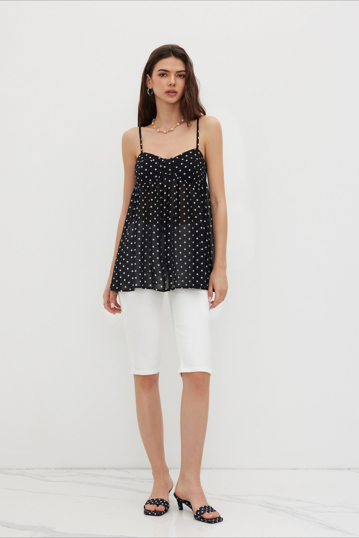 Leopard Chiffon Ruffle Cami Top