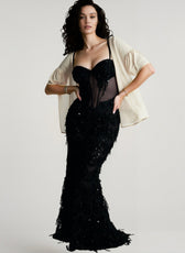 Elegant Spaghetti Strap A-Line Bodycon Maxi Sequin Dress