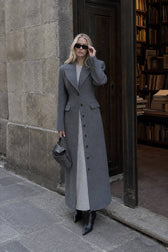 Notched Collar Single Breasted Slim Overcoat