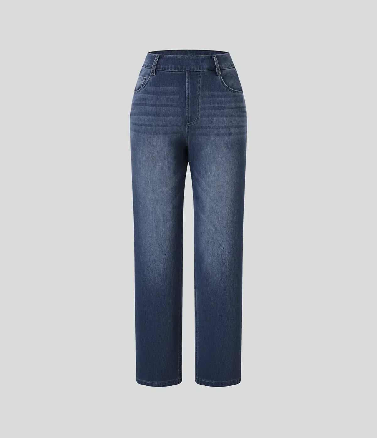 High Waist Straight Leg Pull On Jeans 7