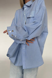 Back Stripe Button Detail Blouse
