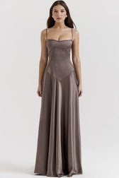 Anabella Black Lace Up Maxi Dress 22