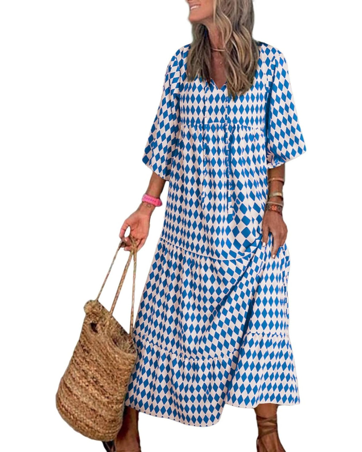 Puff Sleeve Floral Boho Maxi Dress