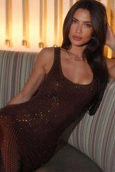 Nibber Sequins Backless Maxi Dress 4