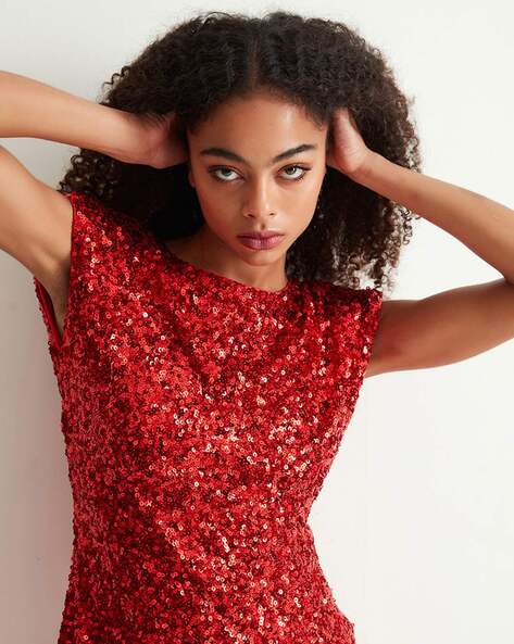 Sequin Crew Neck Cap Sleeve Bodycon Mini Dress 24