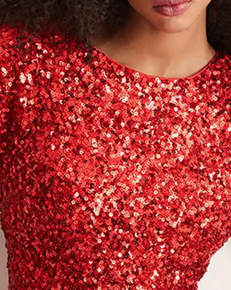 Sequin Crew Neck Cap Sleeve Bodycon Mini Dress 23