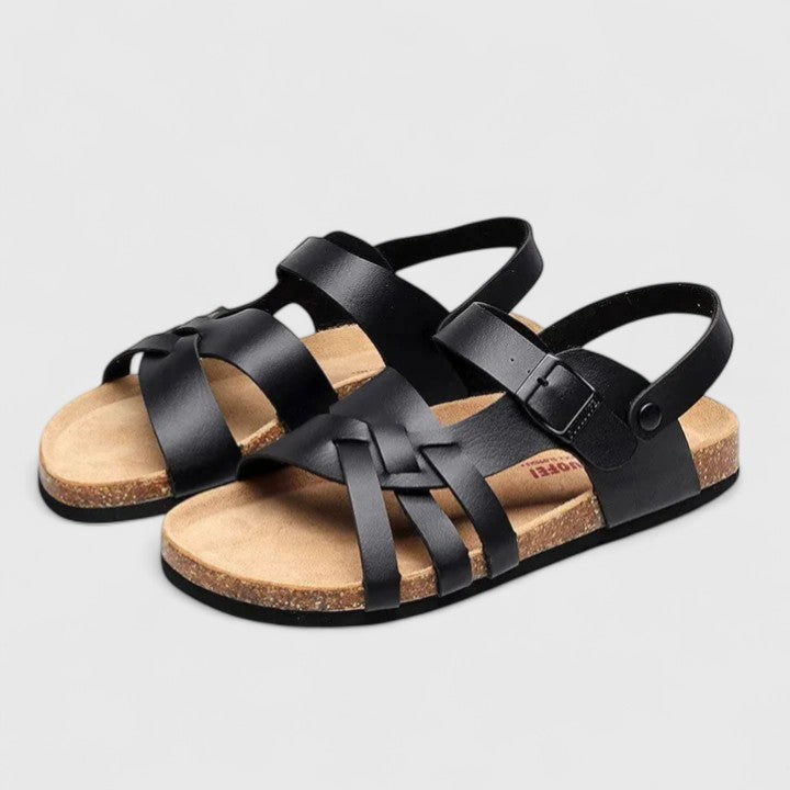 Strappy Buckle Fisherman Flat Sandals
