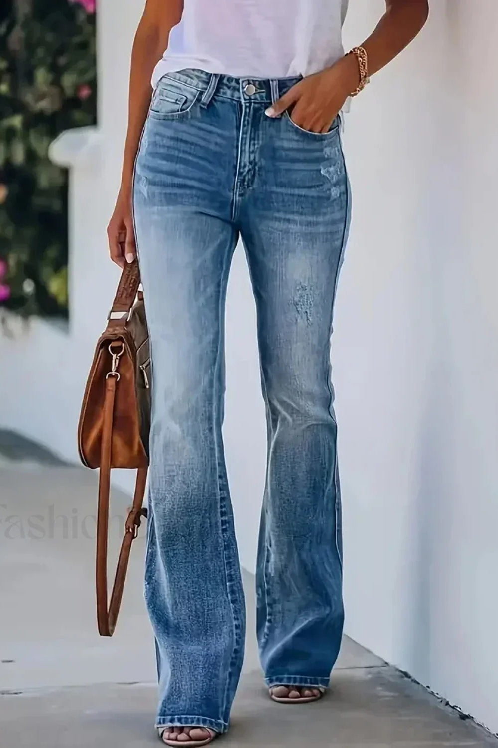 High-Waist Flared Denim Jeans