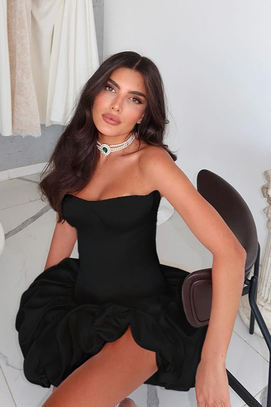 Strapless Ruched A-Line Party Dress 7