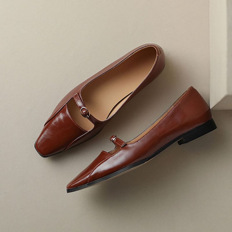 Denisha Square Toe Block Heels Mary Jane Shoes