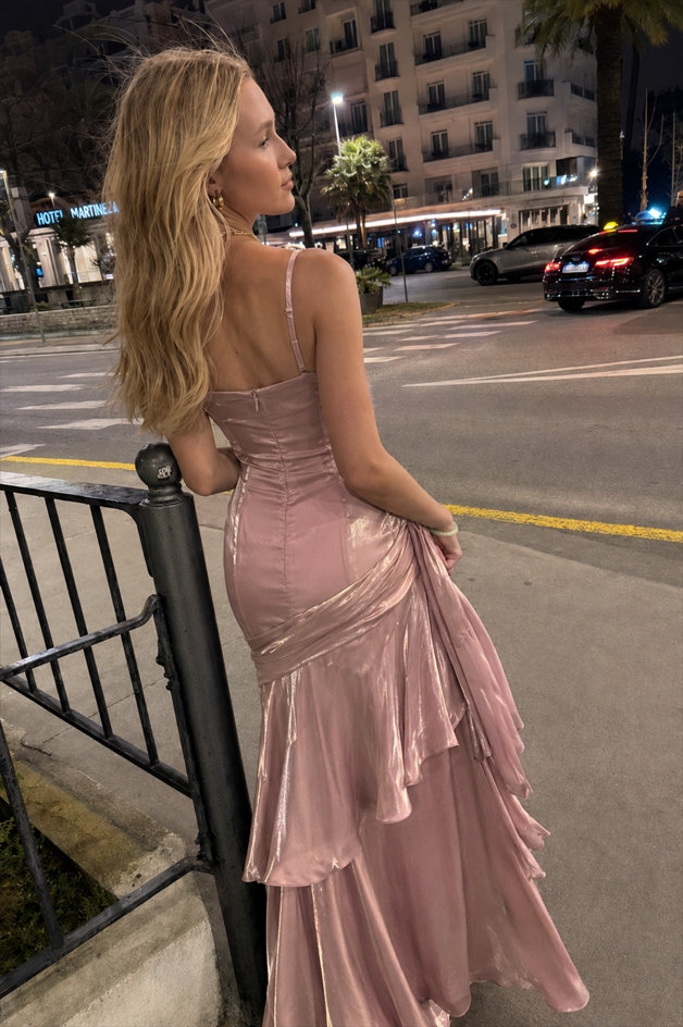 Chiffon Spaghetti Strap Maxi Dress