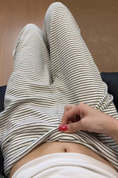 Thin Stripe High Waist Loose Straight Slouchy Pants