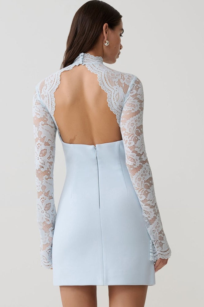 Backless Lace Sheer Mesh Bodycon Dress