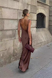 Satin Cami Backless Silk Dress 4