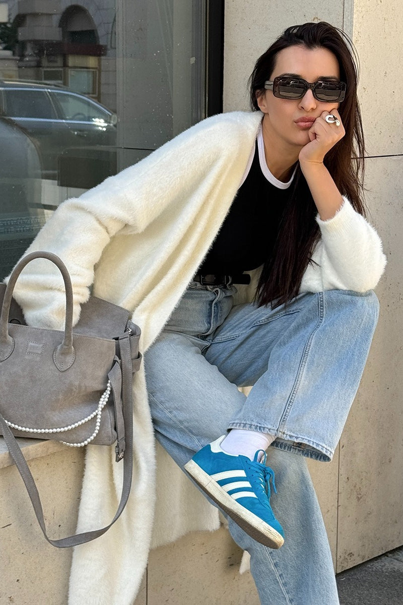 Oversized Faux Fur Duster Cardigan