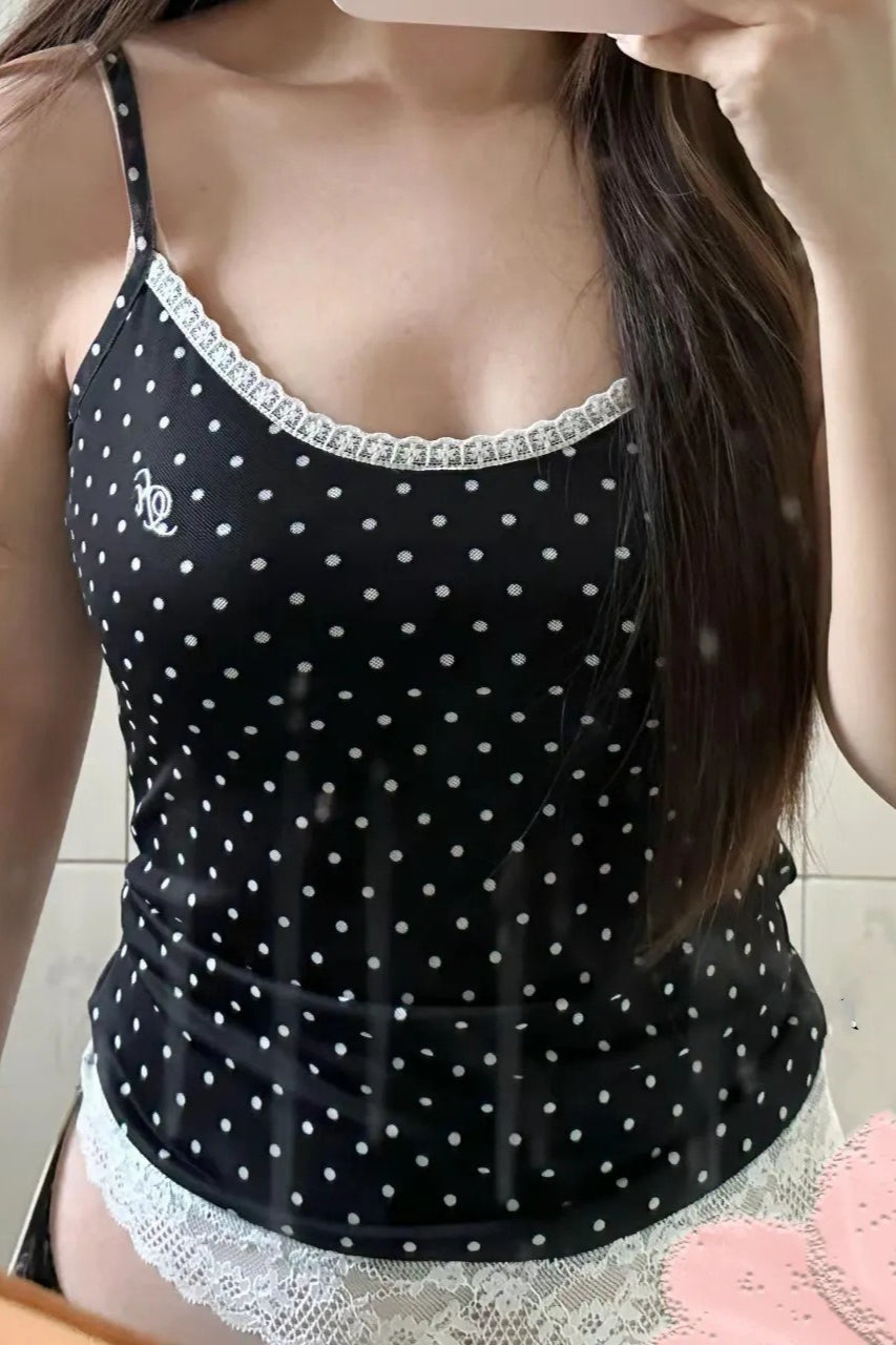 Balletcore Layered Lace Trim Cami Top