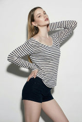 Striped Off Shoulder Cover Up