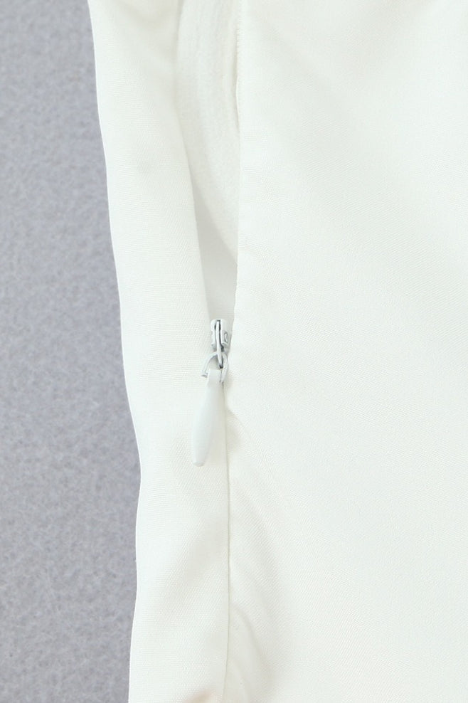 Strapless Bow Corset Satin Fit and Flare Midi Dress