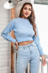 Long Sweater Round Cropped Arm With Neck