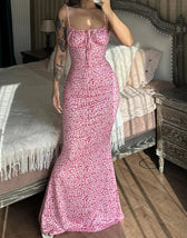 Sleeveless Lace Up Backless Floral Dress 3