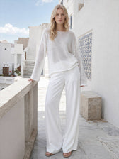Hollow Draped Snug Knit Top