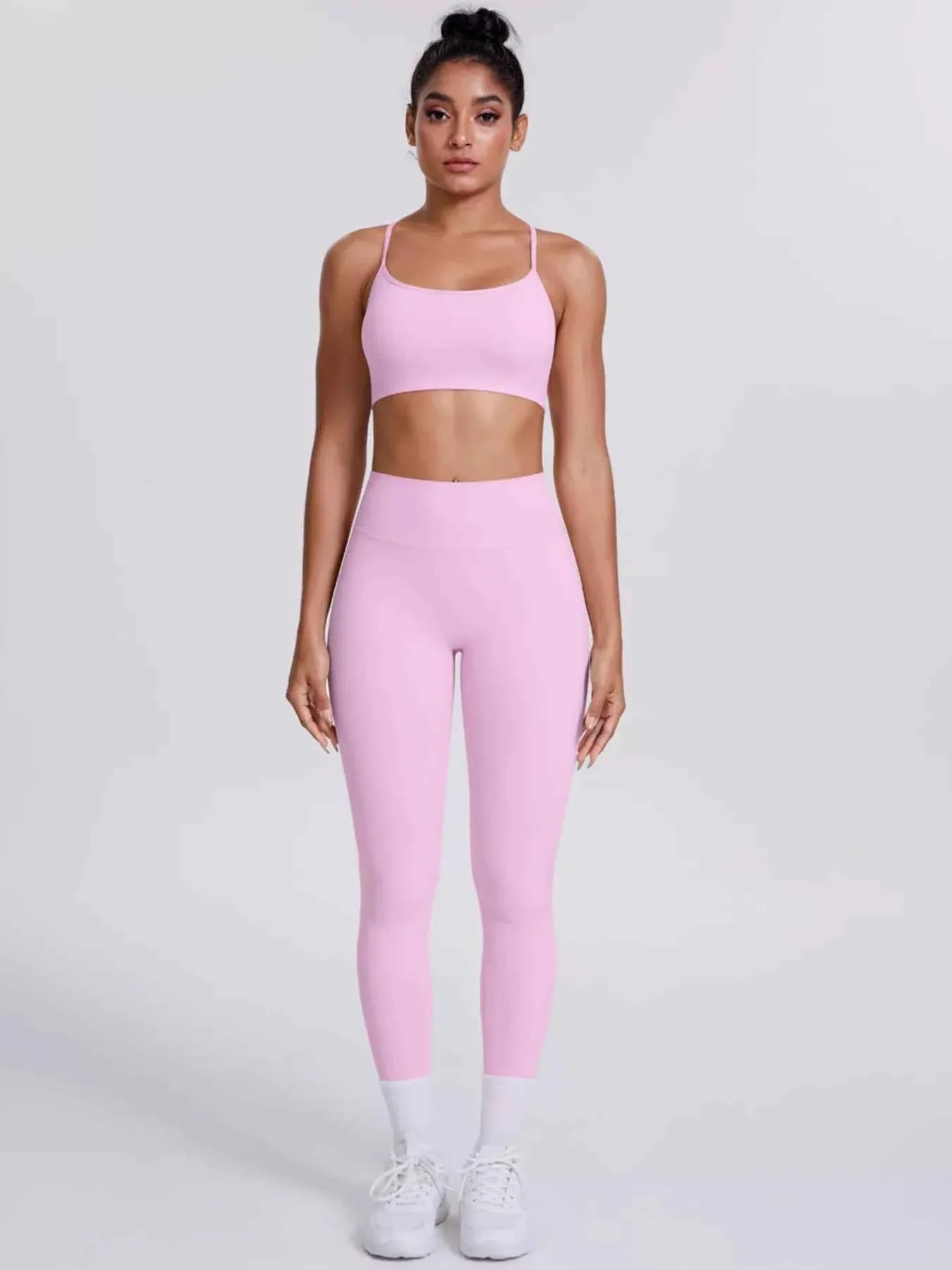 Criss-Cross Back Cami and Leggings Active Set