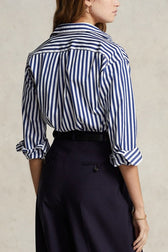Oversized Striped Cotton Long Sleeve Top
