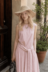 Pleated Tie Strap Lightweight Boho Dress