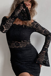 Off Shoulder Lace Bodycon Mini Dress 2