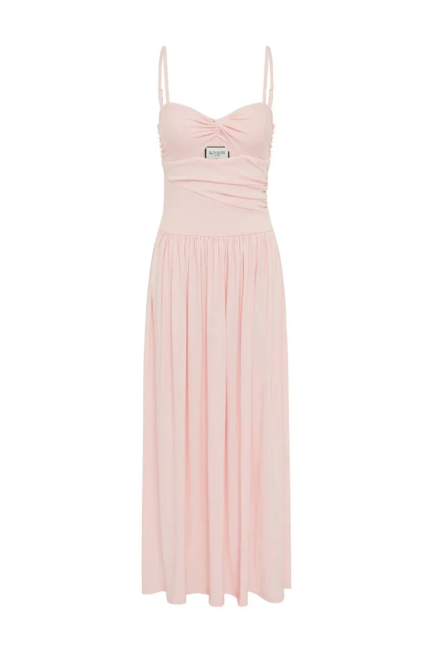 Twist Front Cut Out Spaghetti Strap Drop Waist Maxi Dress 7