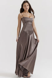 Anabella Black Lace Up Maxi Dress 24