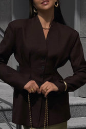 Elegant Single-Button Draped Blazer