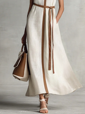 Sleeveless Wrap Tie Waist Maxi Dress 4