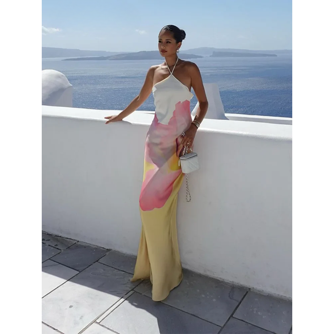 Floral One Shoulder Ruffle Mermaid Maxi Dress 7
