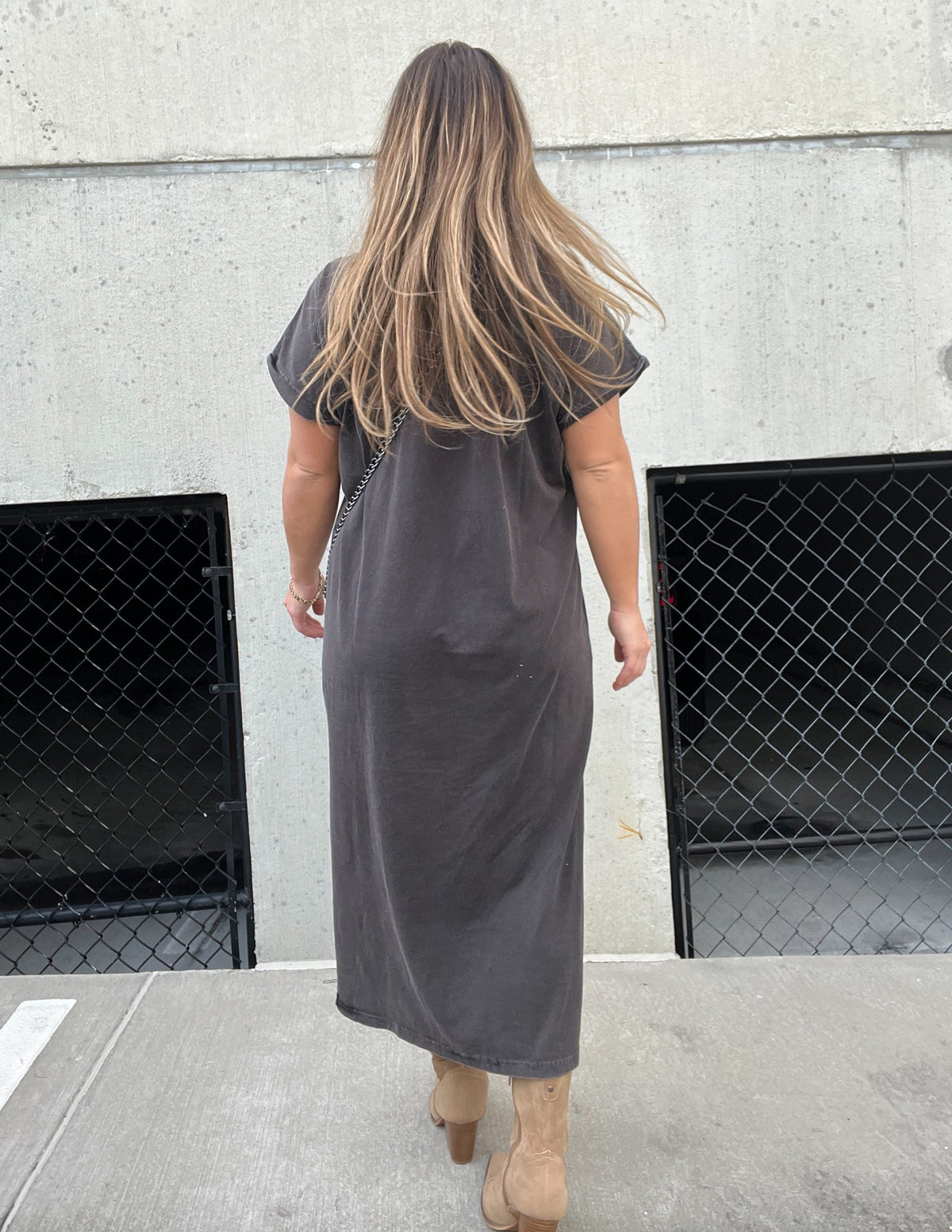 Eagle Graphic Print Short Sleeve Side Split T-Shirt Midi Dress