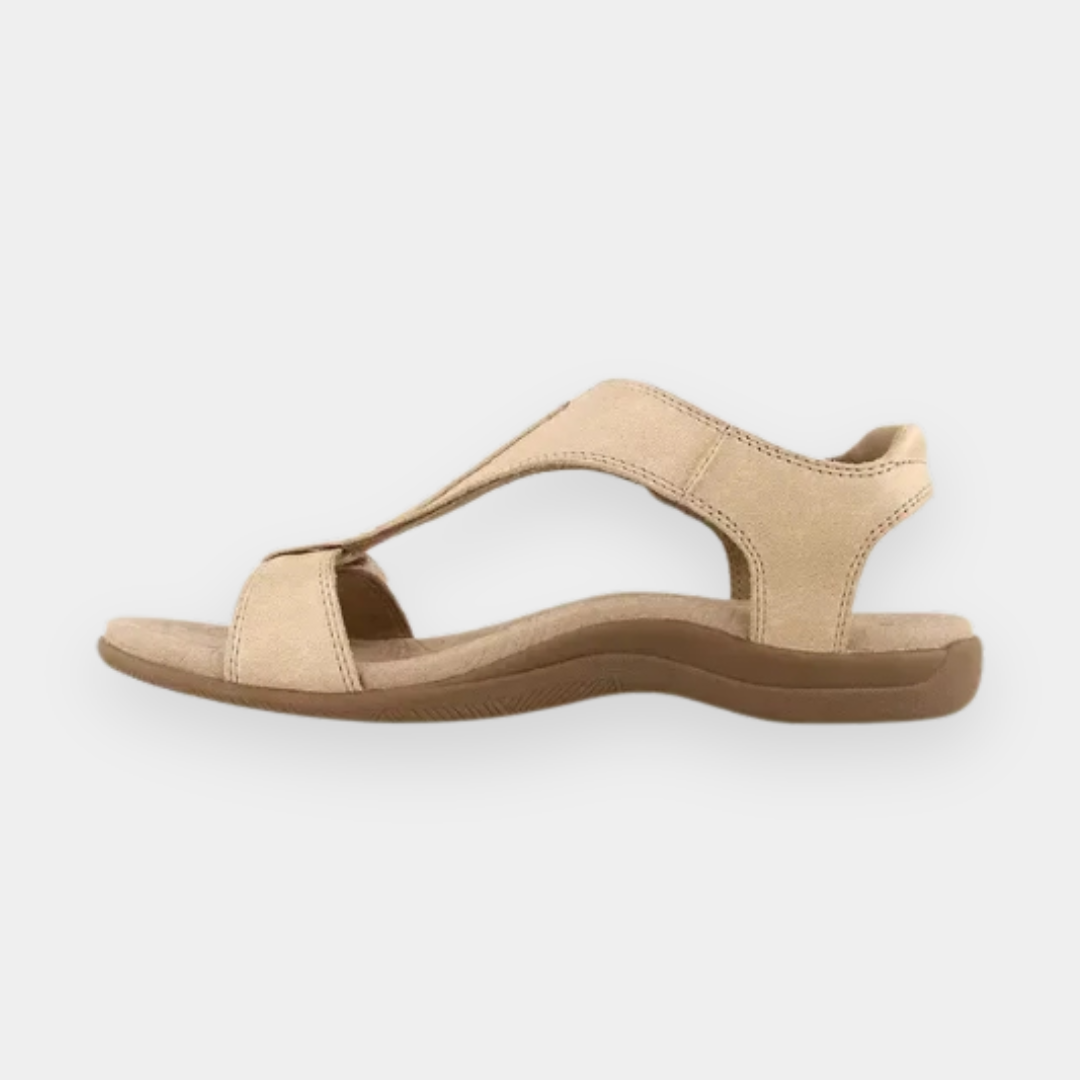 Open Toe T-Strap Cut Out Flat Sandals