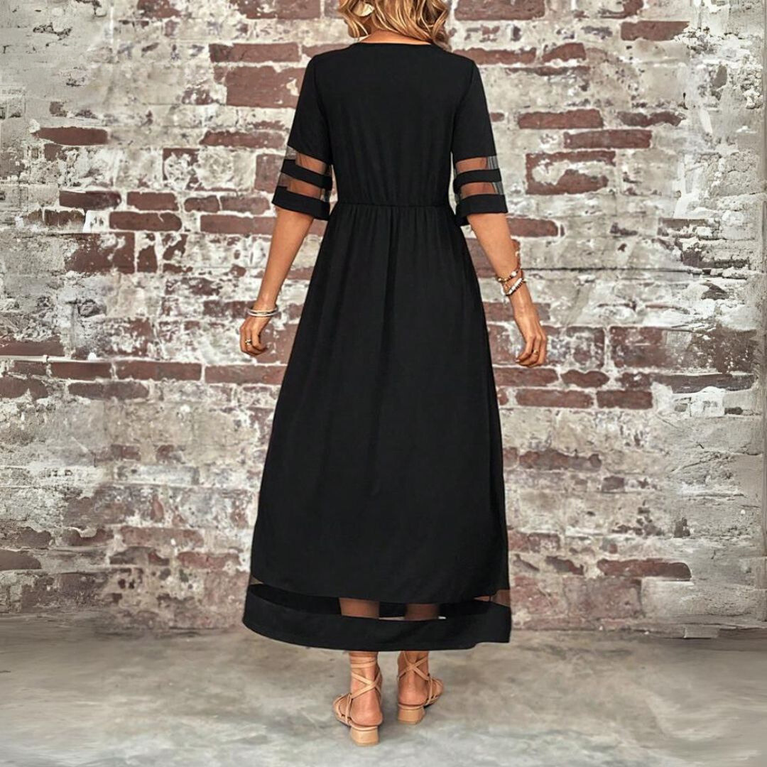 Freya - Vintage Elegance Mesh Patchwork Summer Dress