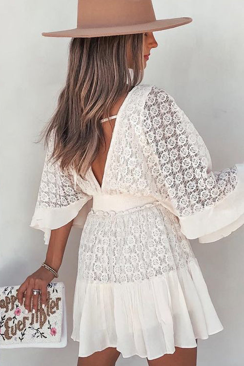 Dreamy Date Lace V-Neck Mini Dress - 7 Colors - View 10