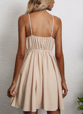 Tie Front Cut Out Spaghetti Strap Fit and Flare Mini Dress 4