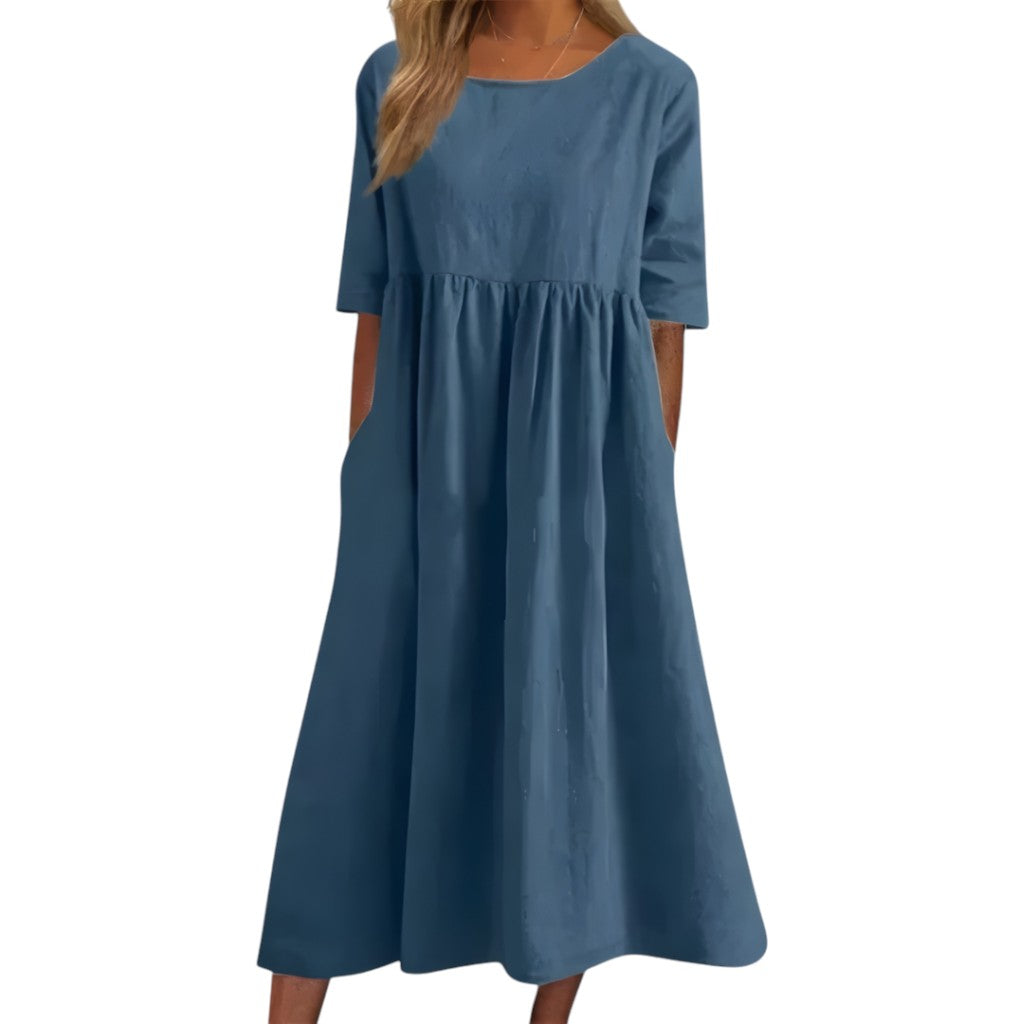 Rica – Flattering Dress for Everyday Wear Blue