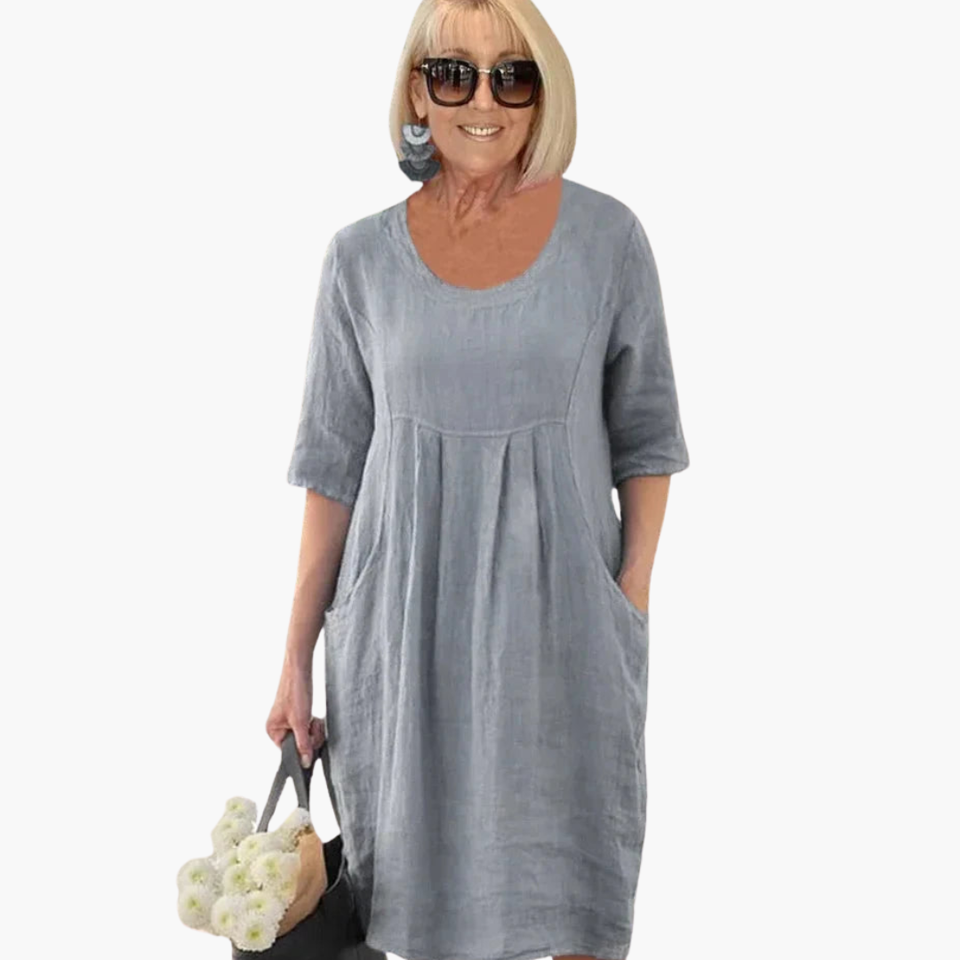 Naomi | Summer Dress with Pockets Grey