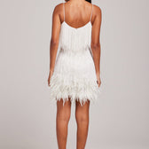 Sequin Fringe Feather V-Neck Mini Dress 21
