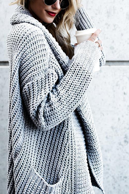 Comfy Cozy Pocketed Long Sleeves Cardigan