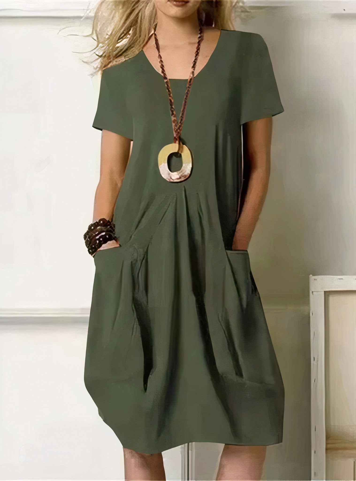 Kwani | Easy Casual Flow Dress Green (Almost sold out)