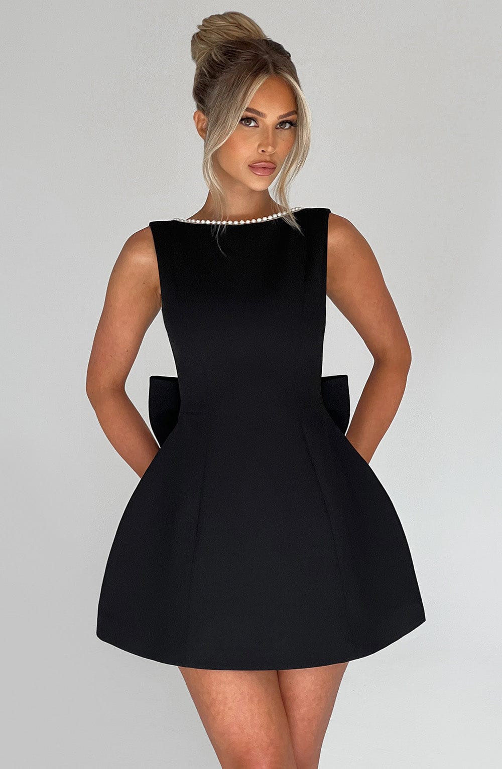 Sleeveless Bow Back Fit and Flare Mini Dress 4