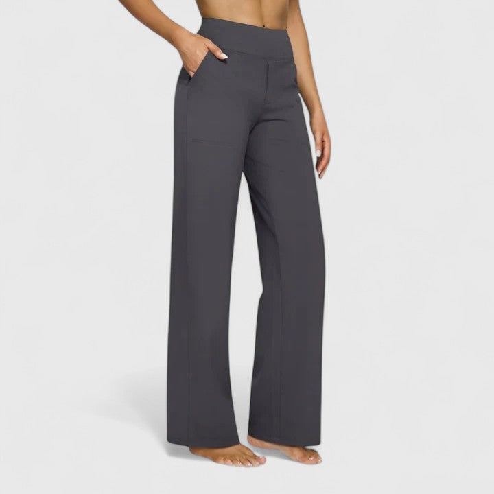 High Waist Wide Leg Pants with Pockets