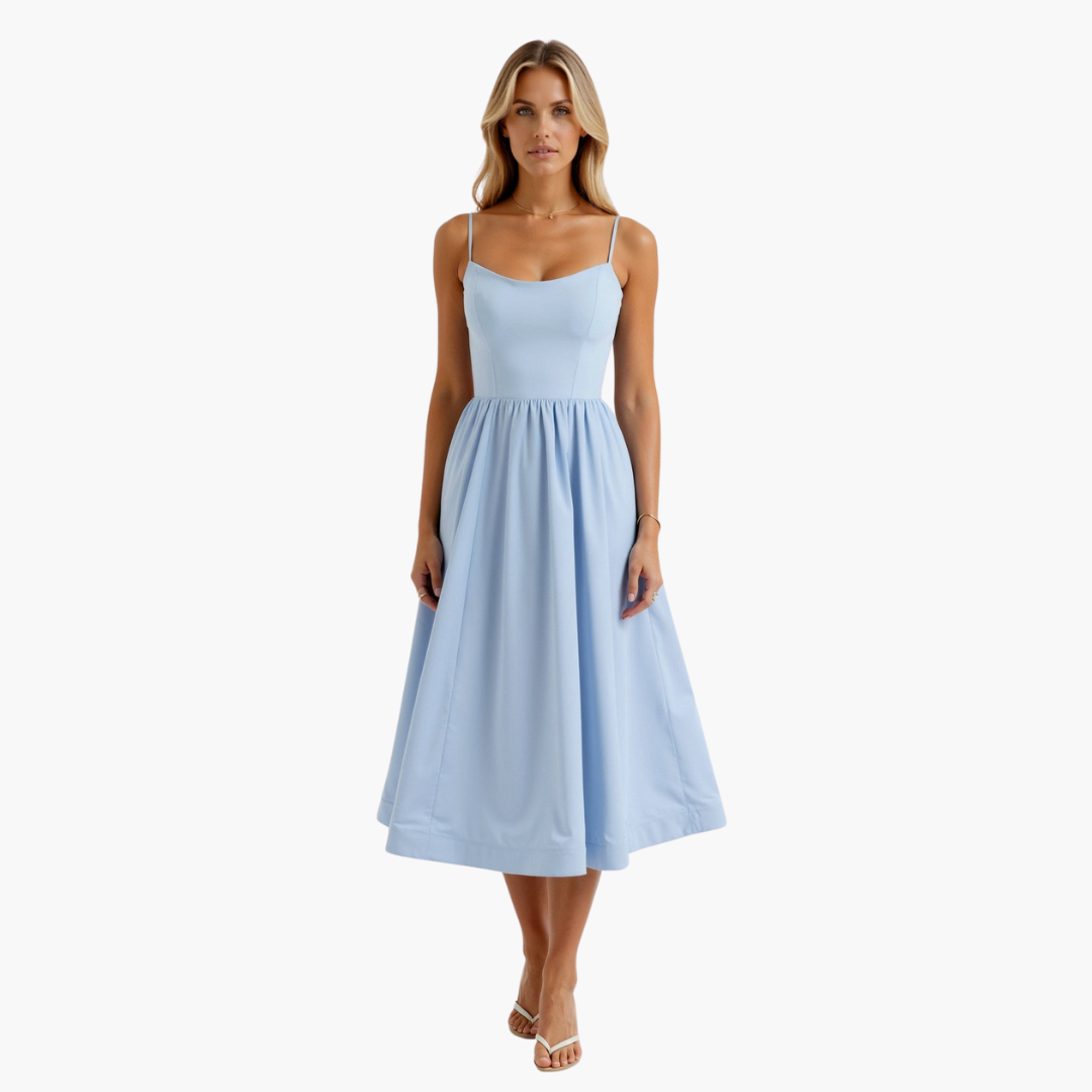 Isabella | Flowing Midi Dress Light Blue