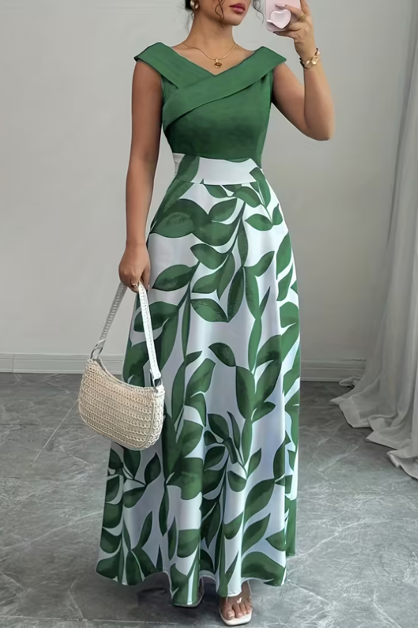 Floral Print Pocket A-Line Maxi Dress 2